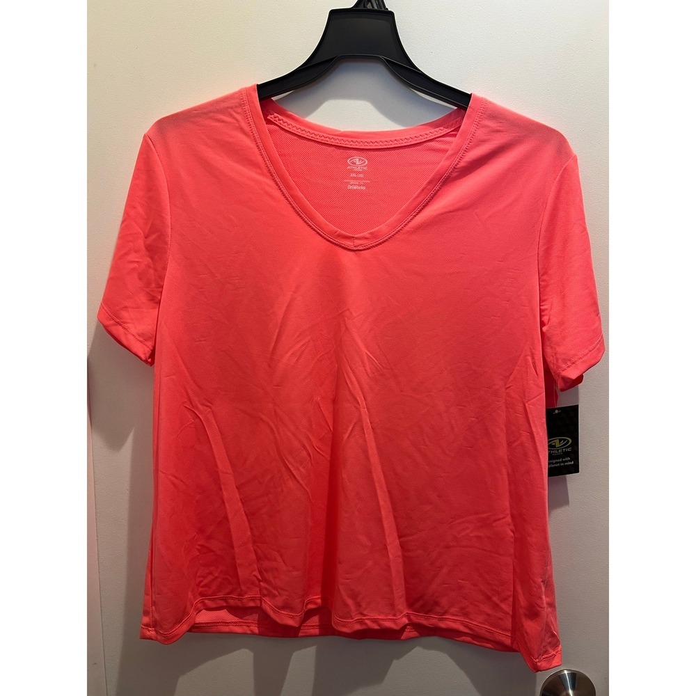 Athletic Works Women's Active Texture Knit V-Neck Tee, Size XXL (20)